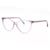 Tom Ford Eyeglasses Round Full Rim, Shiny Transparent Liliac Frame And Clear Demo Lenses Lens Ft5743-b078 In Pink