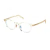 Tom Ford Eyeglasses Round Full Rim, Transparent Yellow Frame And Clear Blue Light Block Lens Ft5858-d-b039 In Gold
