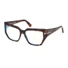 Tom Ford 54mm Square Blue Light Blocking Optical Glasses In Brown