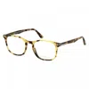 Tom Ford Eyeglasses Square Full Rim, Havana Frame And Clear Demo Lenses Lens Ft5505053 In Yellow