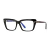 Tom Ford Eyeglasses Square Full Rim, Shiny Black Frame And Clear Blue Light Block Lens Ft5894-b001 In Black