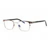 Tom Ford Eyeglasses Square Full Rim, Shiny Dark Brown/gold Frame And Clear Blue Light Block Lens Ft5854-d-b04 In Gold