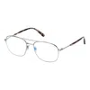 Tom Ford Eyeglasses Square Full Rim, Shiny Dark Gunmetal Frame And Clear Blue Light Block Lens Ft5830-b008 In Gray
