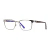 Tom Ford Eyeglasses Square Full Rim, Shiny Rose Gold Frame And Clear Blue Light Block Lens Ft5733-b028 In Gray