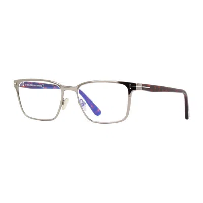 Tom Ford Eyeglasses Square Full Rim, Shiny Rose Gold Frame And Clear Blue Light Block Lens Ft5733-b028 In Gray