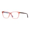 Tom Ford Eyeglasses Square Full Rim, Transparent Pink/havana Frame And Clear Blue Light Block Lens Ft5762-b07 In Pink