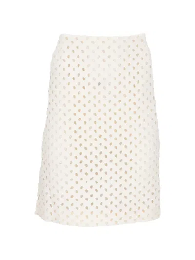 Tom Ford Eyelet-embroidered Pencil Skirt In White