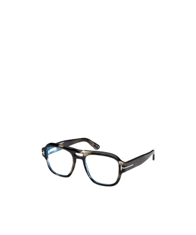 Tom Ford Eyewear Aviator Frame Glasses In Black