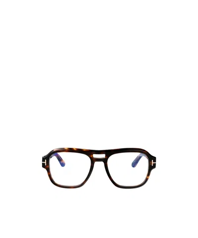 Tom Ford Eyewear Aviator Frame Glasses In Brown