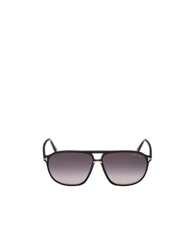 Tom Ford Eyewear Aviator Frame Sunglasses In Black