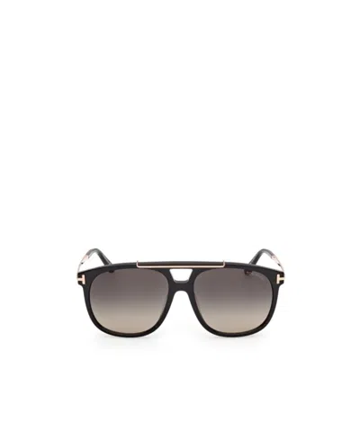 Tom Ford Eyewear Aviator Frame Sunglasses In Black