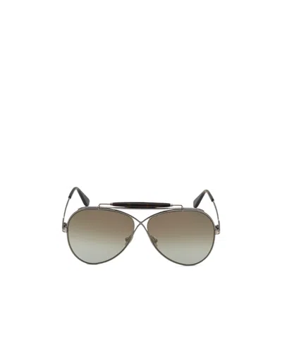 Tom Ford Eyewear Aviator Frame Sunglasses In Gray