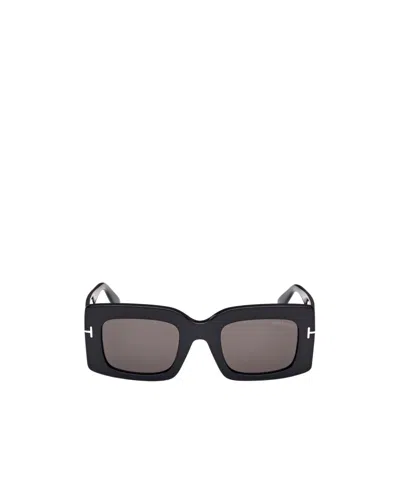 Tom Ford Eyewear Brigitta Rectangle Frame Sunglasses In Black