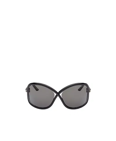 Tom Ford Eyewear Butterfly Frame Sunglasses In Black
