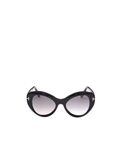 Tom Ford Eyewear Butterfly Frame Sunglasses In Black
