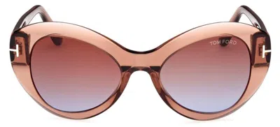 Tom Ford Eyewear Butterfly Frame Sunglasses In Brown