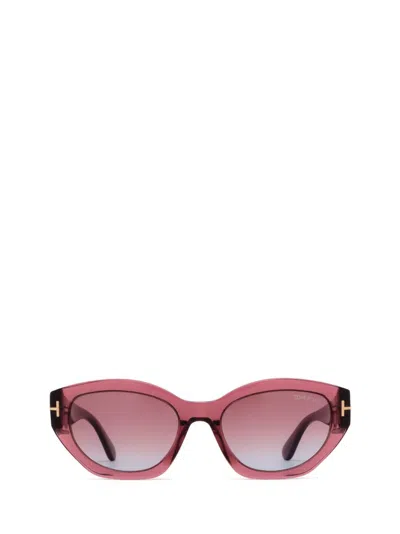 Tom Ford Eyewear Butterfly Frame Sunglasses In Red