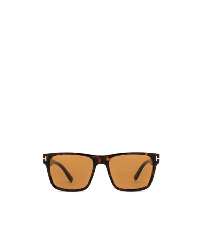 Tom Ford Eyewear Calder Square Frame Sunglasses In Brown