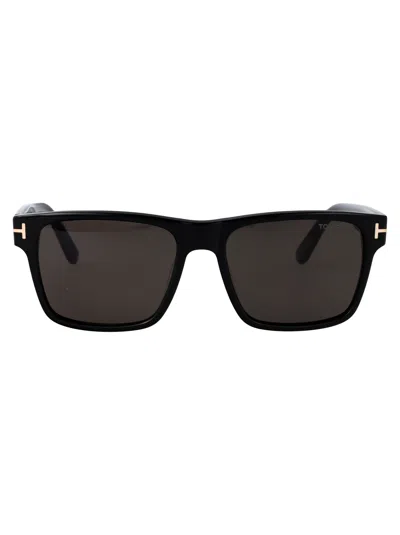 Tom Ford Eyewear Calder Square Frame Sunglasses In Black