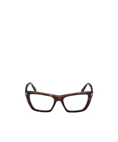 Tom Ford Eyewear Cat Eye Frame Glasses In Brown