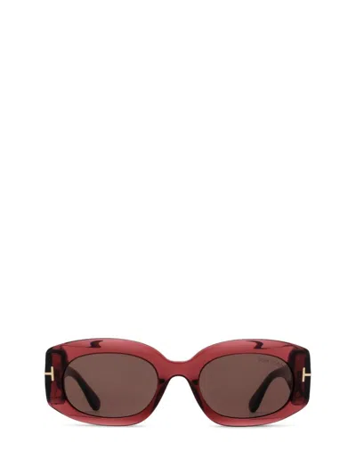 Tom Ford Eyewear Cielle Oval Frame Sunglasses In Red