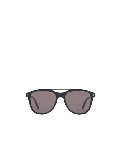 Tom Ford Eyewear Damian Pilot Frame Double Bridge Sunglasses In Gray