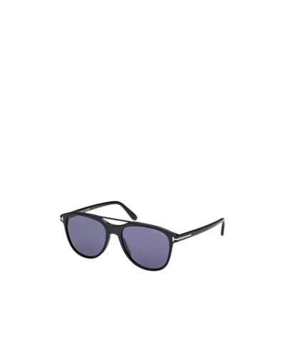 Tom Ford Eyewear Damian Pilot Frame Double Bridge Sunglasses In Purple