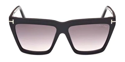 Tom Ford Eyewear Eden Geometric Frame Sunglasses In Black