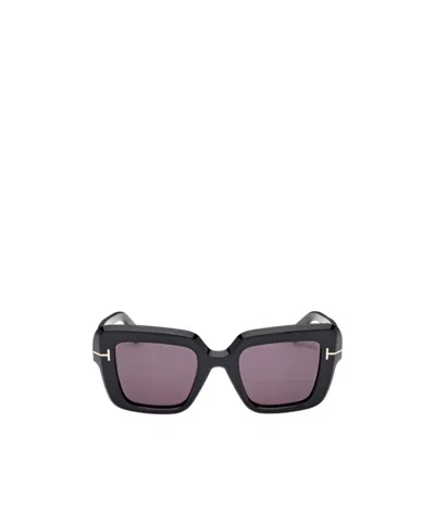 Tom Ford Eyewear Esme Oversized Frame Sunglasses In Gray