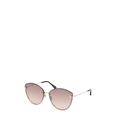 Tom Ford Eyewear Evangeline Oversized Frame Sunglasses In Nude