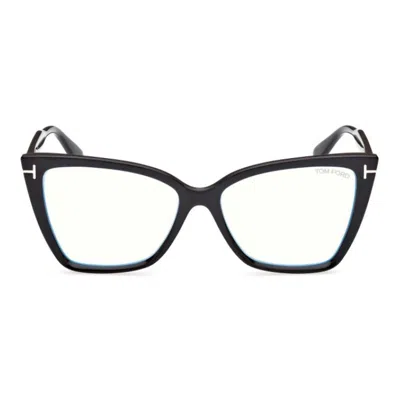 Tom Ford Eyewear Cat-eye Frame Glasses In Black
