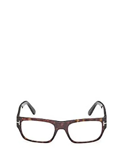 Tom Ford Eyewear Rectangular Frame Glasses In Brown