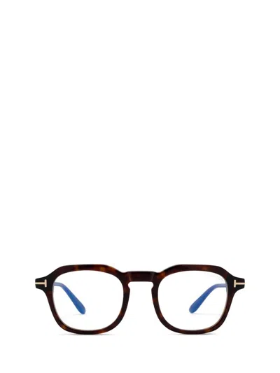 Tom Ford Round-frame Glasses In 48052 - Avana Scura