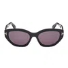 Tom Ford Solange-02 Acetate Butterfly Sunglasses In Black