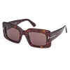Tom Ford Brigitta Rectangle Acetate Sunglasses In Brown