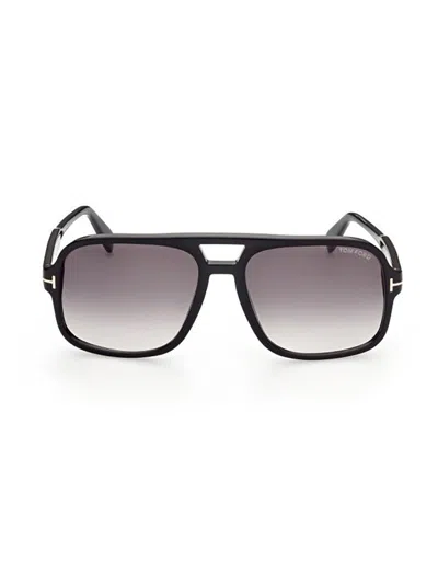 Tom Ford Falconer Square Frame Sunglasses In Black