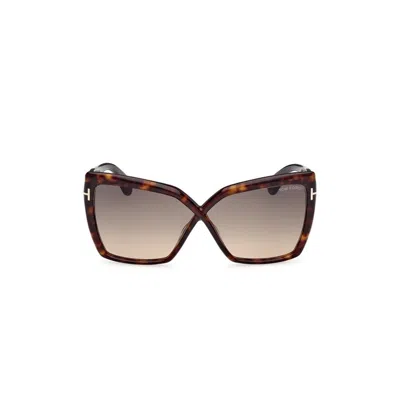 Tom Ford Eyewear Fiore Butterfly Frame Sunglasses In Brown