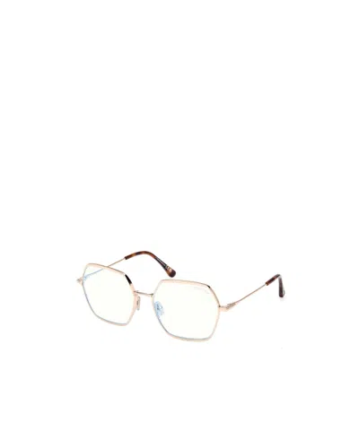 Tom Ford Eyewear Geometric Frame Glasses In White