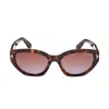 Tom Ford Penny 55mm Geometric Sunglasses In Havana/marrone Sfumato