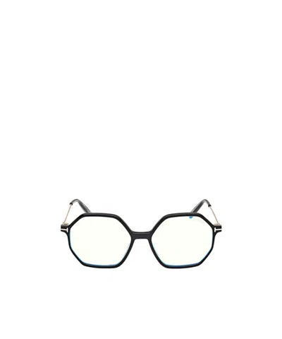 Tom Ford Eyewear Hexagonal Frame Glasses In White