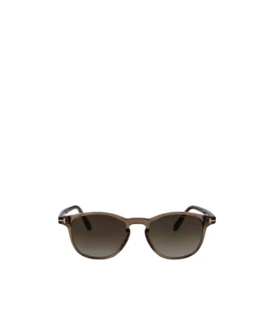 Tom Ford Eyewear Holt Round Frame Sunglasses In Brown