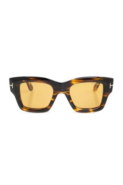 Tom Ford Eyewear Ilias Square Frame Sunglasses In Brown