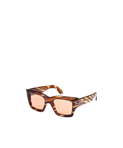 Tom Ford Eyewear Ilias Square Frame Sunglasses In Nude