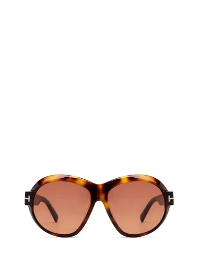 Tom Ford Eyewear Inger Round Frame Sunglasses In Multi