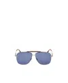 Tom Ford Eyewear Jaden Aviator Frame Sunglasses In Blue