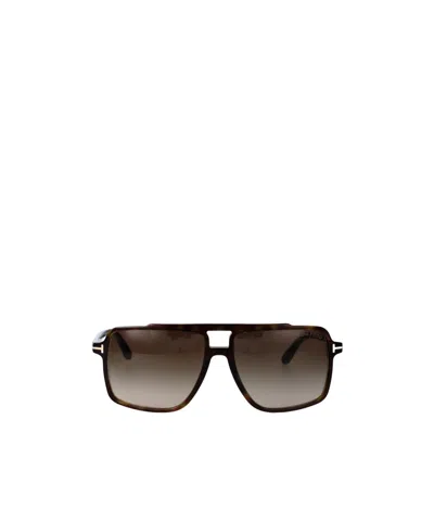 Tom Ford Eyewear Kemp Pilot Frame Sunglasses In Brown