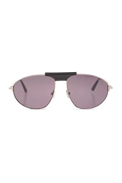 Tom Ford Eyewear Ken Pilot Frame Sunglasses In Gray