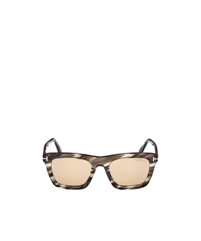 Tom Ford Eyewear Lelio Square Frame Sunglasses In Gray