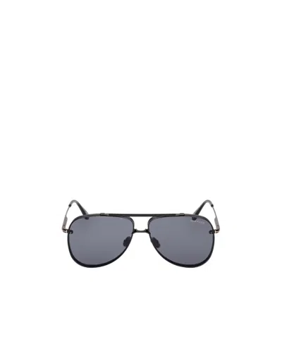 Tom Ford Eyewear Leon Pilot-frame Sunglasses In Black