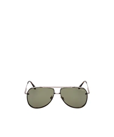 Tom Ford Eyewear Leon Pilot-frame Sunglasses In Gray